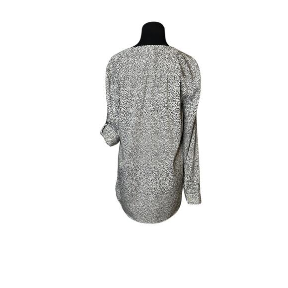 Ann Taylor white black polka dots long sleeves blouse size 4 - Picture 10 of 16